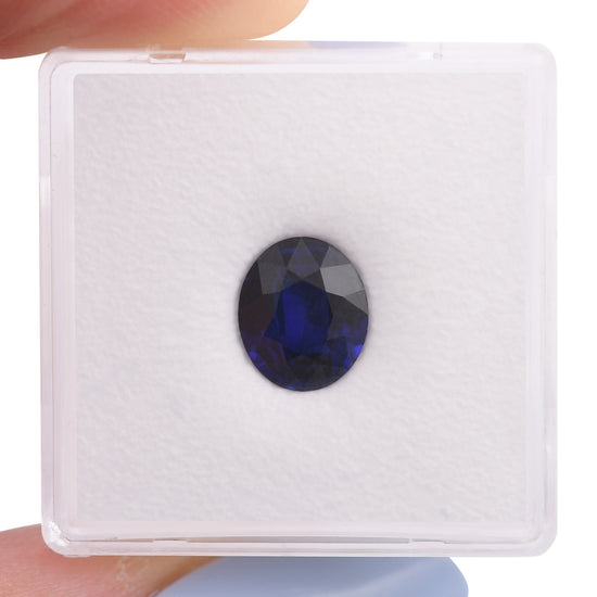 2.03 Karat blauer srilankischer ovaler Saphir