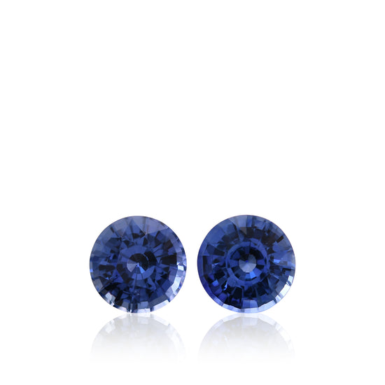 2.05 Karat blaue, runde SRI LANKA Saphire (Paar)