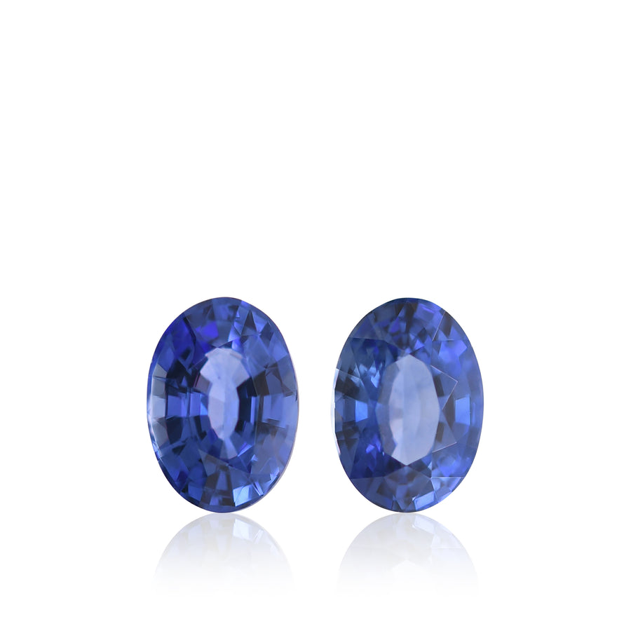 2.05 Carat Blue SRI LANKAN Oval Sapphires Pair