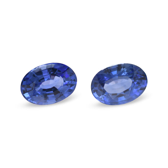 2,05 Karat blaue, ovale Saphire aus SRI LANKA, Paar