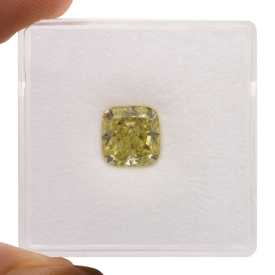 2.06 Carat Fancy Brownish Greenish Yellow Cushion Diamond VS2 GIA