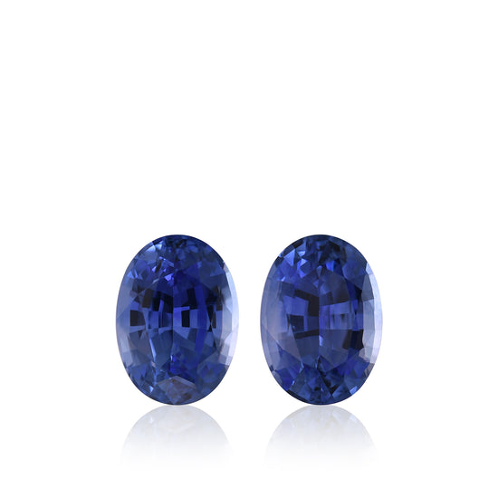2,17 Karat blaue, ovale SRI LANKA Saphire (Paar)