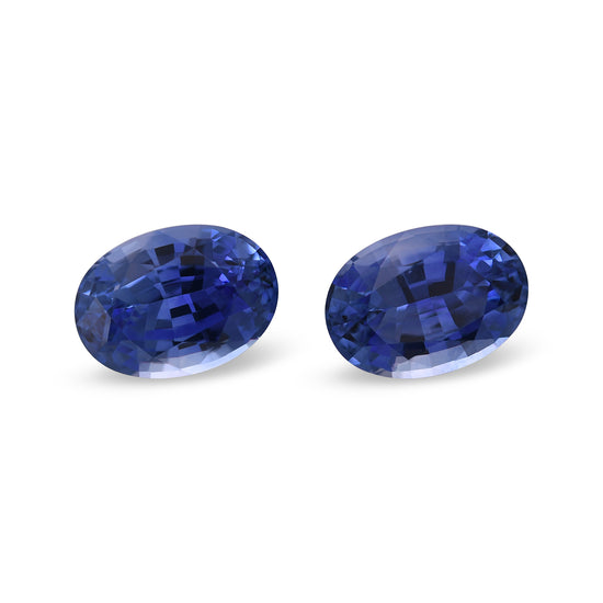 2,17 Karat blaue, ovale SRI LANKA Saphire (Paar)
