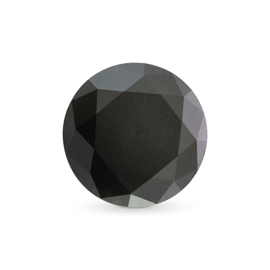 2.21 Carat Fancy Black Round Diamond GIA