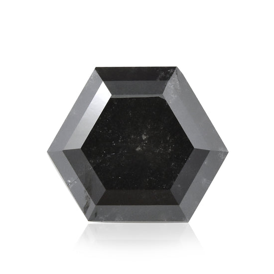 2,22 Karat Fancy Black sechseckiger Diamant GIA