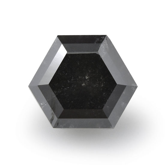 2.22 Carat Fancy Black Hexagonal  Diamond  GIA