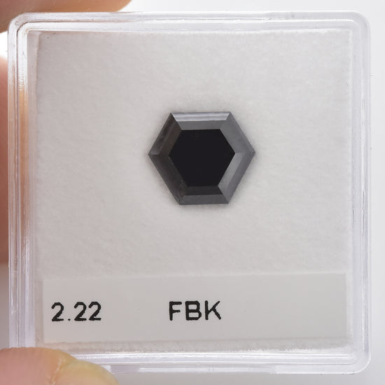 2.22 Carat Fancy Black Hexagonal  Diamond  GIA