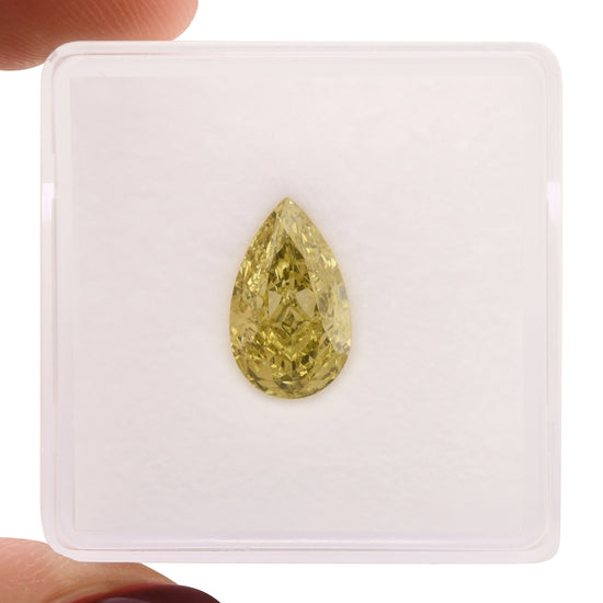 2.27 Carat Fancy Brownish Greenish Yellow Pear Diamond VS1 GIA