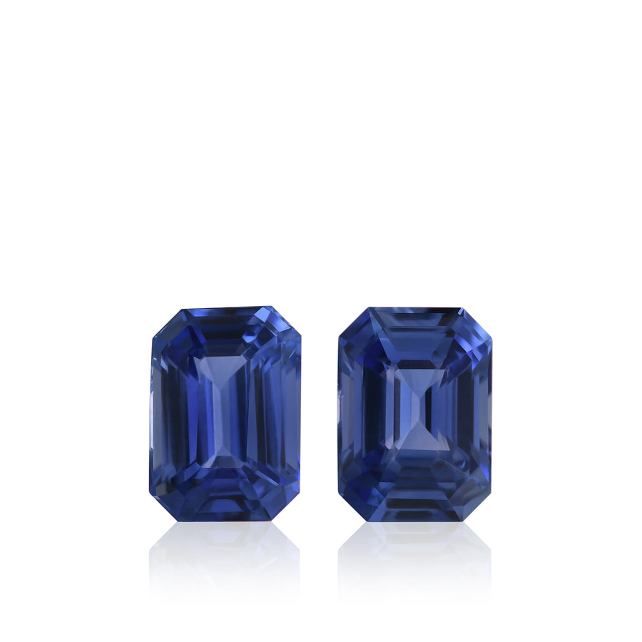2.42 Karat blaues sri-lankisches Smaragd-Saphir-Paar