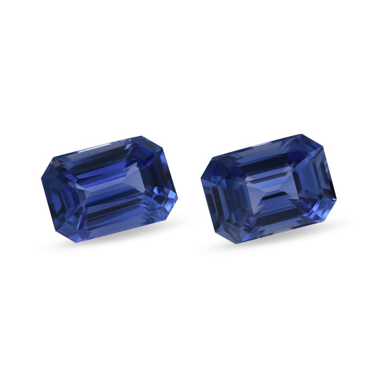 2.42 Carat Blue SRI LANKAN Emerald Sapphires Pair