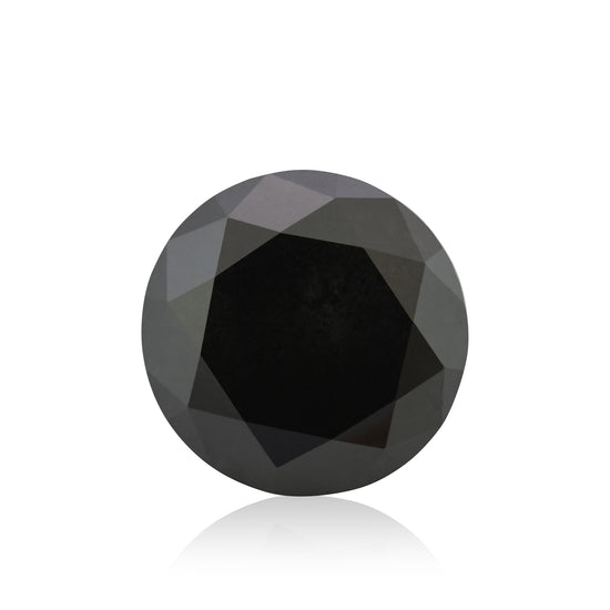 2.45 Carat Fancy Black Round Diamond GIA