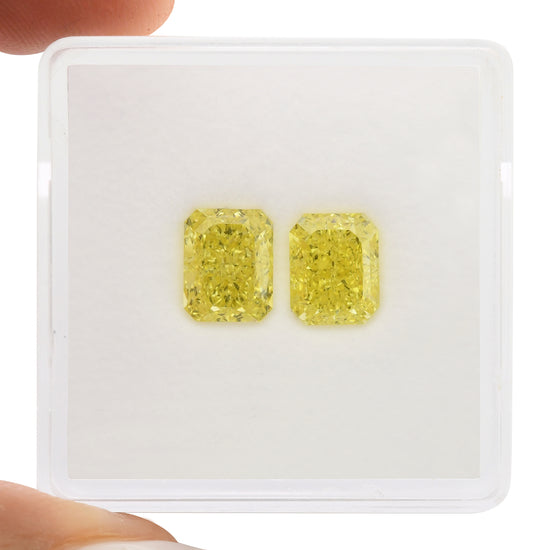 2.46 Carat Fancy Intense Yellow Radiant Diamonds VS1 GIA
