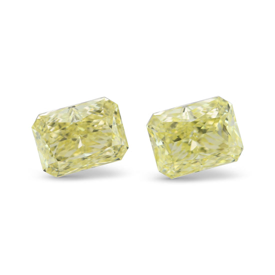 2.50 Carat Fancy Yellow Radiant Diamonds VVS1 GIA Pair