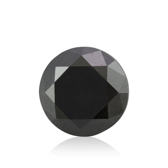 2.54 Carat Fancy Black Round Diamond GIA
