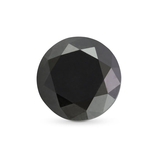 2.54 Carat Fancy Black Round Diamond GIA