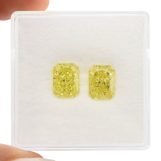 2.56 Carat Fancy Intense Yellow Radiant Diamonds VS2 GIA