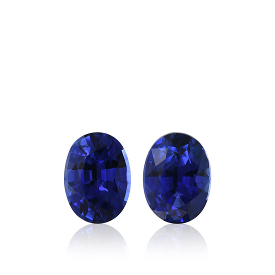 2,65 Karat blaues SRI LANKAN ovales Saphir-Paar