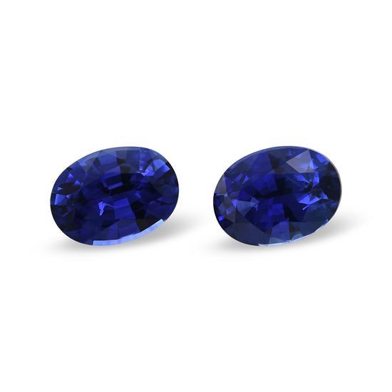 2,65 Karat blaues SRI LANKAN ovales Saphir-Paar