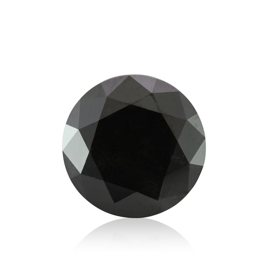 2.67 Carat Fancy Black Round Diamond GIA
