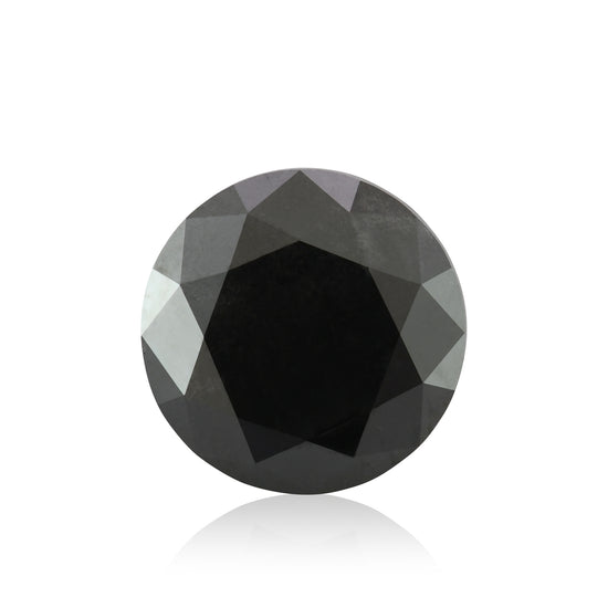 2.67 Carat Fancy Black Round Diamond GIA