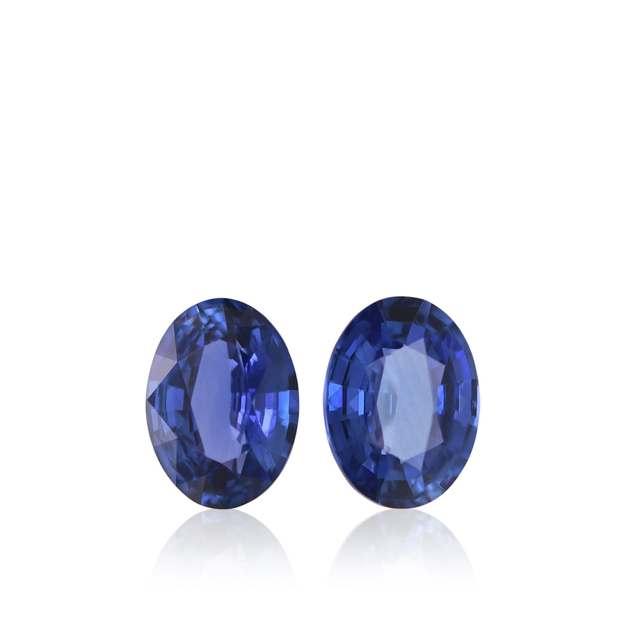 2,67 carati Zaffiri Ovali Blu dello SRI LANKA (coppia)