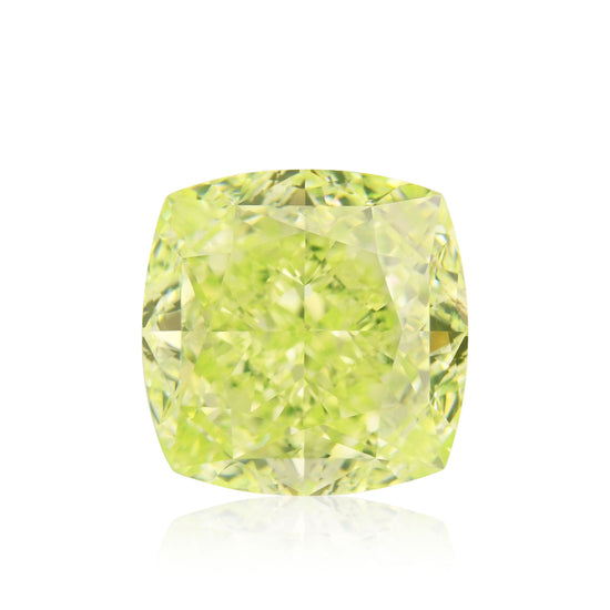 2,71 Karat Fancy Intense Yellowish Green Cushion Diamant VS1 GIA