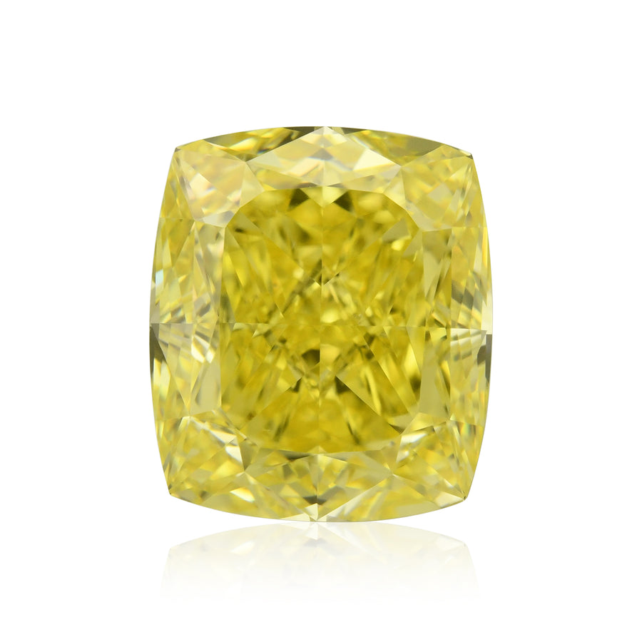 2.81 Carat Fancy Vivid Yellow Cushion Diamond VS2 GIA