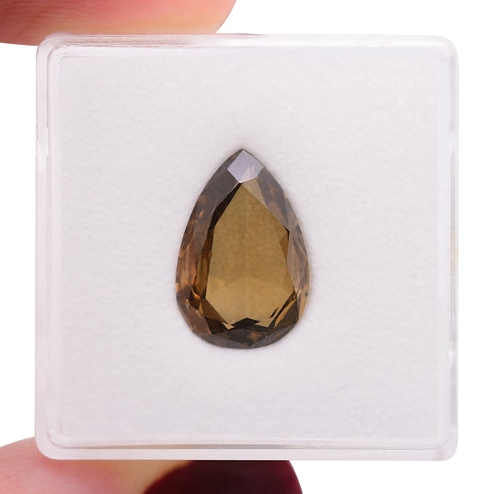 2.98 Carat Fancy Dark Yellowish Brown Pear Diamond SI1 GIA