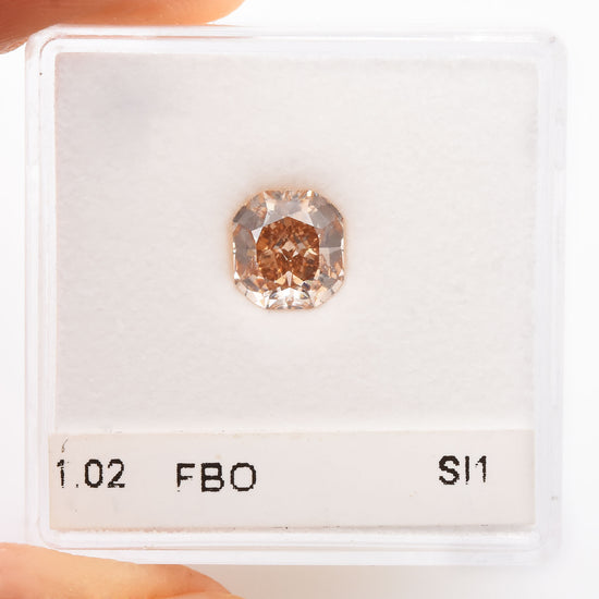 1.02 Carat Fancy Brown Orange Cushion Diamond SI1 GIA