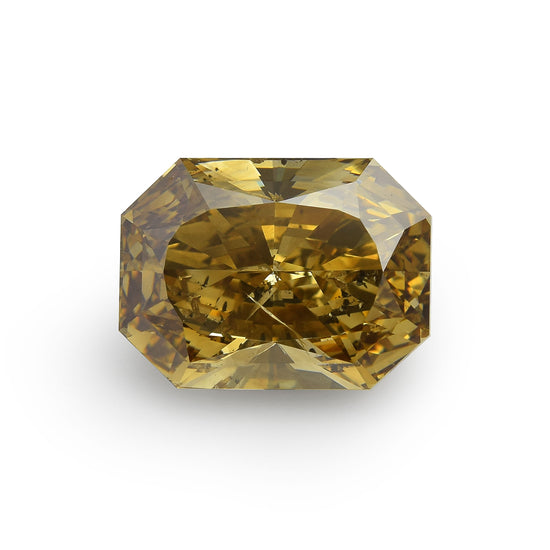 25.13 Carat Fancy Dark Brown Yellow Radiant Diamond (I1) GIA