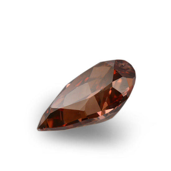 0.46 Carat Fancy Deep Brown Pink Pear Diamond SI1 GIA