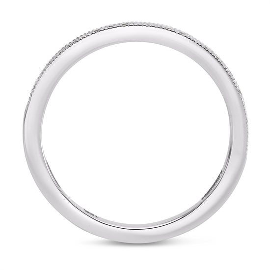 Diamond Wedding Ring with Milgrain Edge