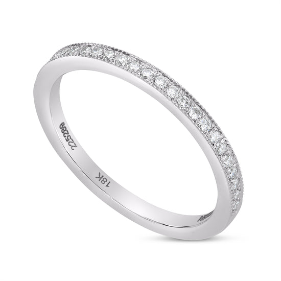 Diamond Wedding Ring with Milgrain Edge