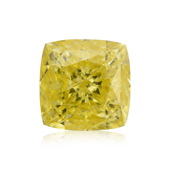 0.33 Carat Fancy Intense Yellow Cushion Diamond VVS2 GIA