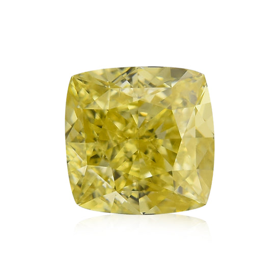 0.30 Karat Fancy Intense Yellow Cushion Diamant VS2 GIA