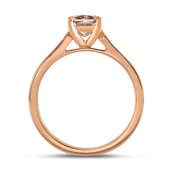 Fancy Brown Cushion & Pave Side-stone Diamond Ring