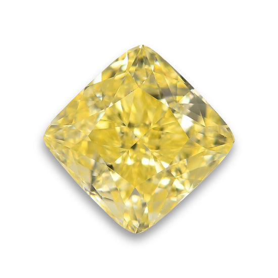 1.03 Carat Fancy Intense Yellow Cushion Diamond VVS2 GIA
