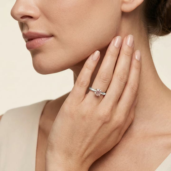 Rose Gold Fancy Light Pink Solitaire Ring