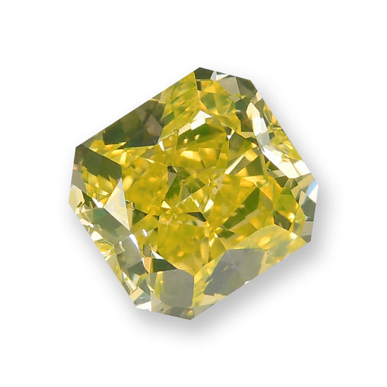 1.01 Carat Fancy Intense Green Yellow Radiant Diamond SI2 GIA