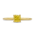 Fancy Yellow Cushion Diamond Solitaire Ring
