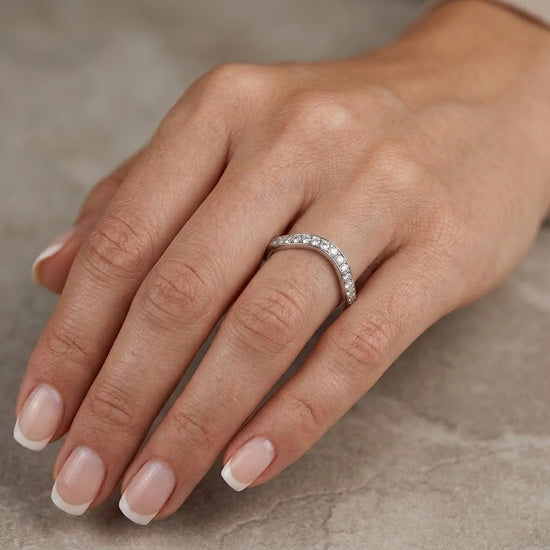 Custom Contoured Diamond Wedding Band