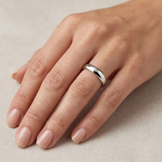 Comfort Fit Domed Wedding Band-4.0MM