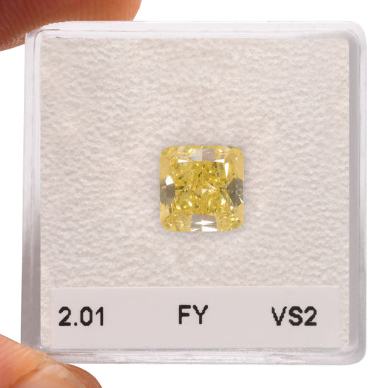 2.01 Carat Fancy Yellow Radiant Diamond VS2 GIA
