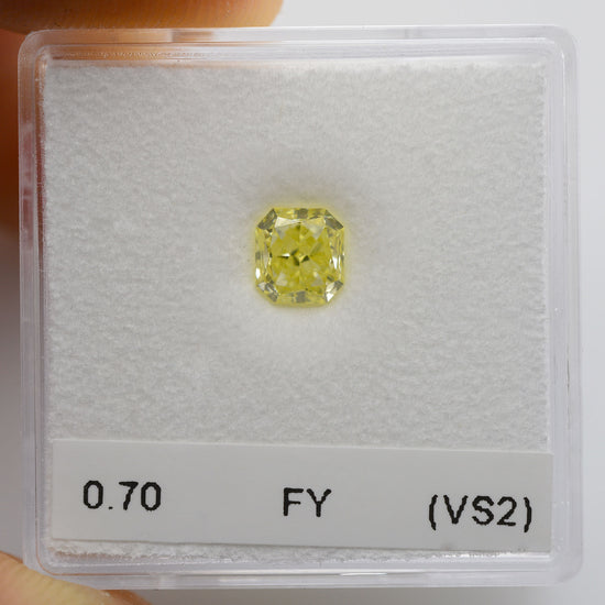 0.70 Carat Fancy Yellow Radiant Diamond (VS2)