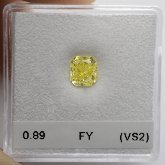 0.89 Carat Fancy Yellow Radiant Diamond (VS2)
