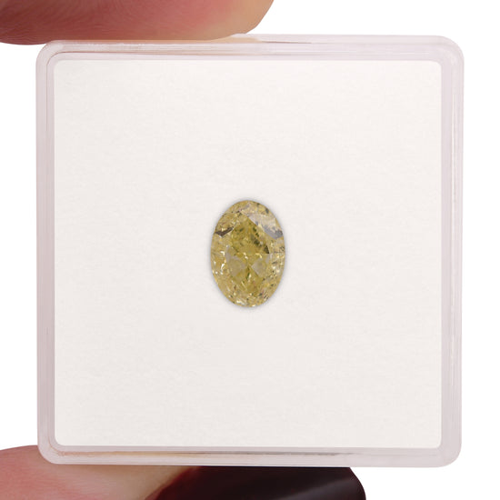 1.00 Carat Fancy Yellow Oval Diamond VS2 GIA