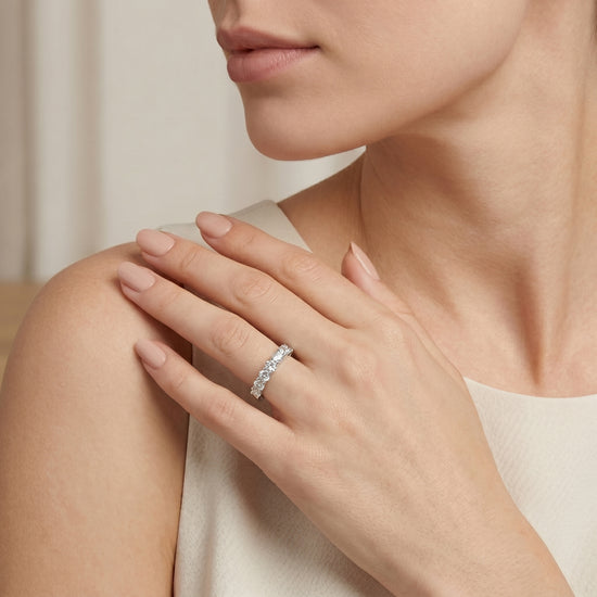 7 Stone Diamond Band Ring