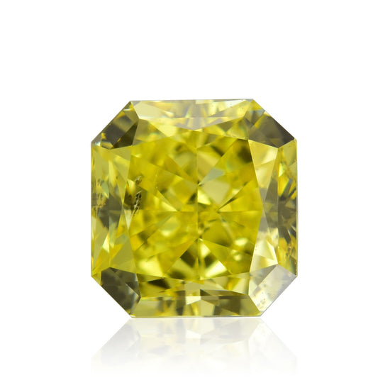 0.51 Carat Fancy Intense Yellow Radiant Diamond SI1 GIA