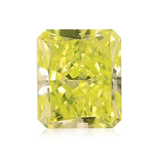 0.10 Carat Fancy Intense Yellow Green Radiant Diamond (VS1) GIA