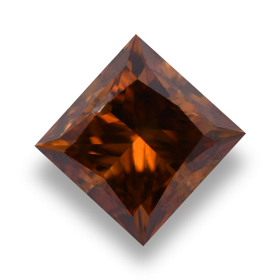 1.01 Carat Fancy Deep Orange Brown Princess Diamond SI2 GIA